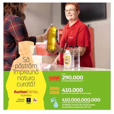 Peste 290.000 de români s-au implicat în campania de colectare și reciclare a uleiului alimentar uzat demarată de Auchan