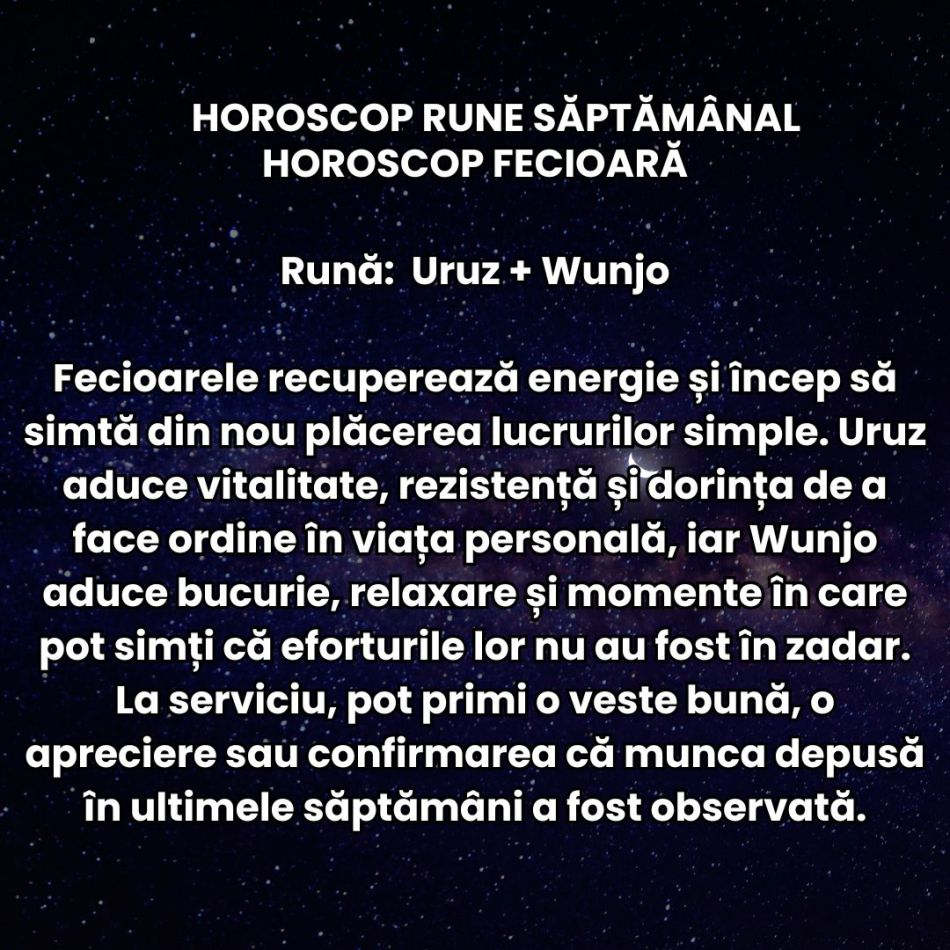 Horoscop Rune săptămâna 28 septembrie-4 octombrie: Toamna începe să fie plină de provocări și limitări. Răbdarea este necesară
