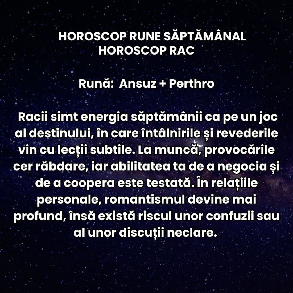Horoscop Rune săptămâna 13-19 octombrie 2025: Deciziile pe care le luăm cu inima deschisă ne vor decide ritmul spre succes