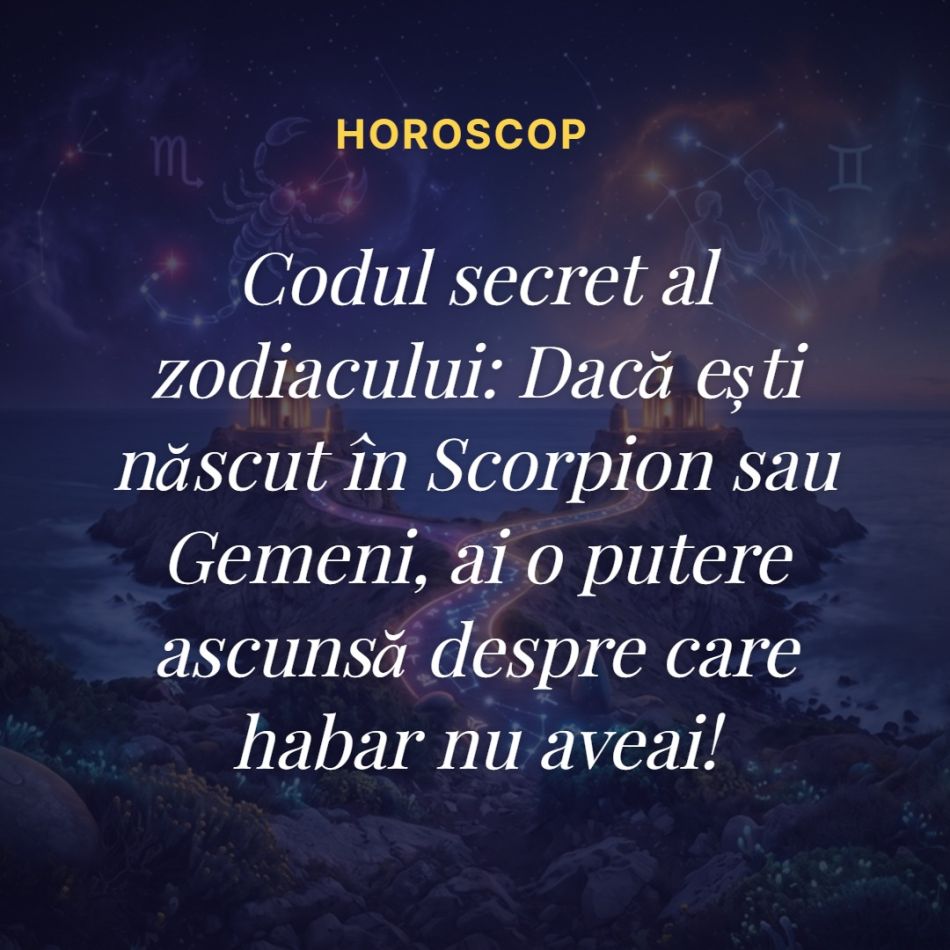 Codul secret al zodiacului: Dacă ești născut în Scorpion sau Gemeni, ai o putere ascunsă despre care habar nu aveai!