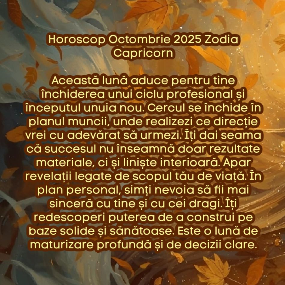 Horoscop Octombrie 2025. Cercul se închide. Tot ce am trăit până acum își găsește sensul