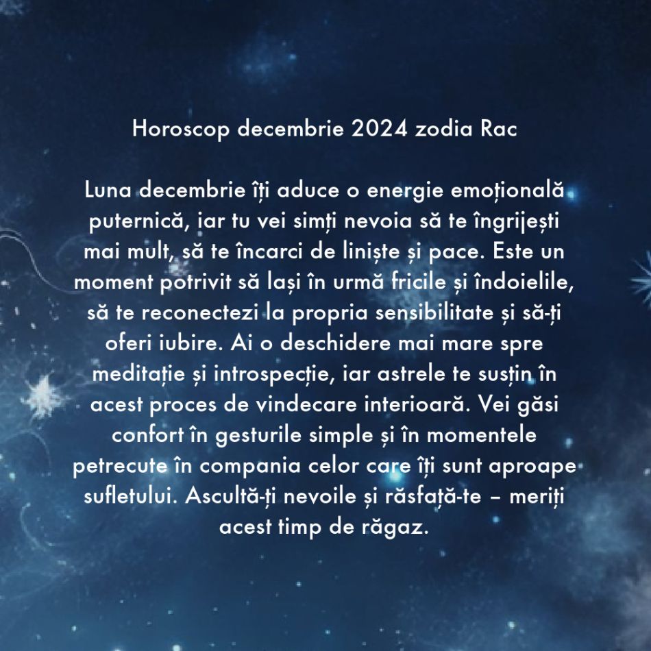 Horoscop Decembrie 2024. Zarurile au fost aruncate. Suntem chemați de către Divinitate să ne înțelegem destinul