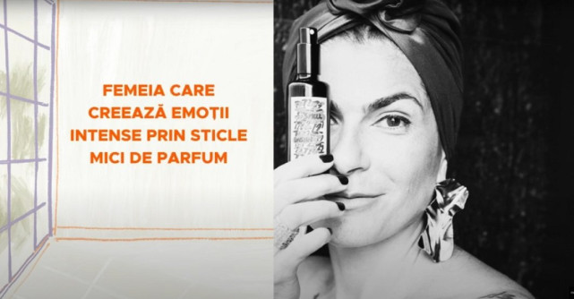 Femeia care creează emoții intense prin sticle mici de parfum