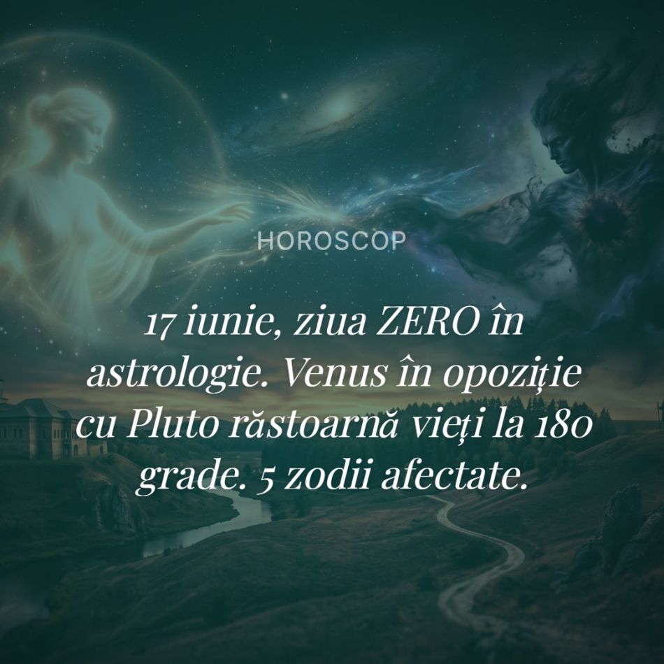 17 iunie, ziua ZERO în astrologie. Venus în opoziție cu Pluto răstoarnă vieți la 180 grade. 5 zodii afectate.