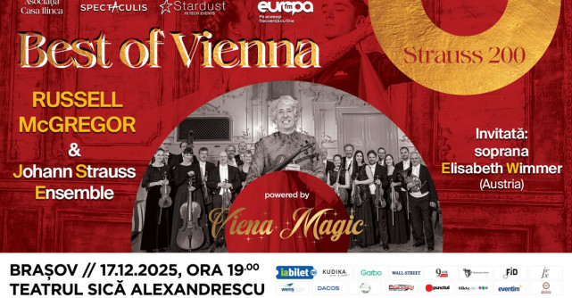 „BEST OF VIENNA” – JOHANN STRAUSS ENSEMBLE  REVINE LA BRAȘOV, PE 17 DECEMBRIE,  CU UN CONCERT FESTIV DE EXCEPȚIE