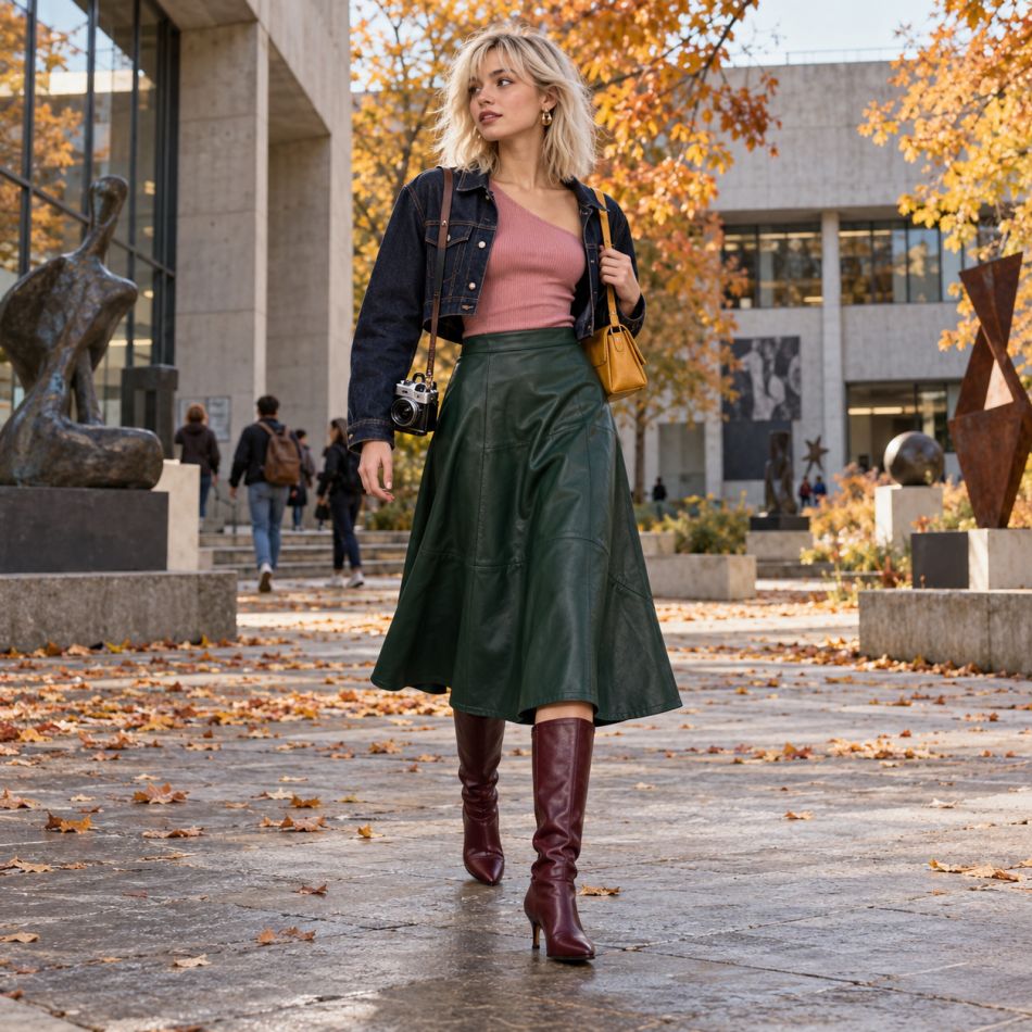 Fusta din piele în 5 ținute de toamnă: cum să construiești un look de toamnă