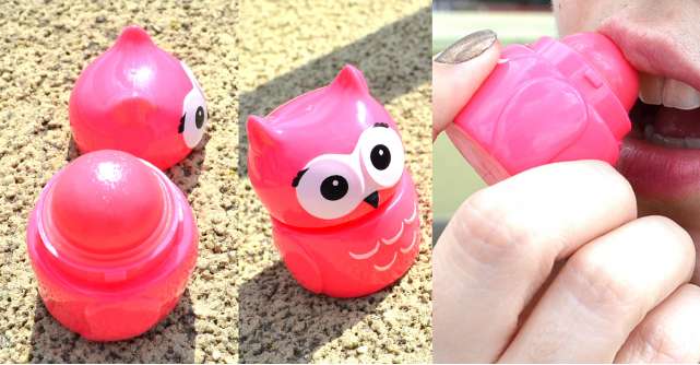 Balsamul de buze tip figurină simpatică bufniță roz Puckator Owl [review cu foto]