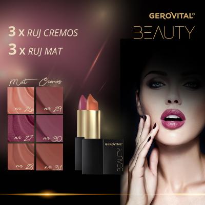 Farmec adaugă nuanțe noi de rujuri cu acid hialuronic în gama Gerovital Beauty