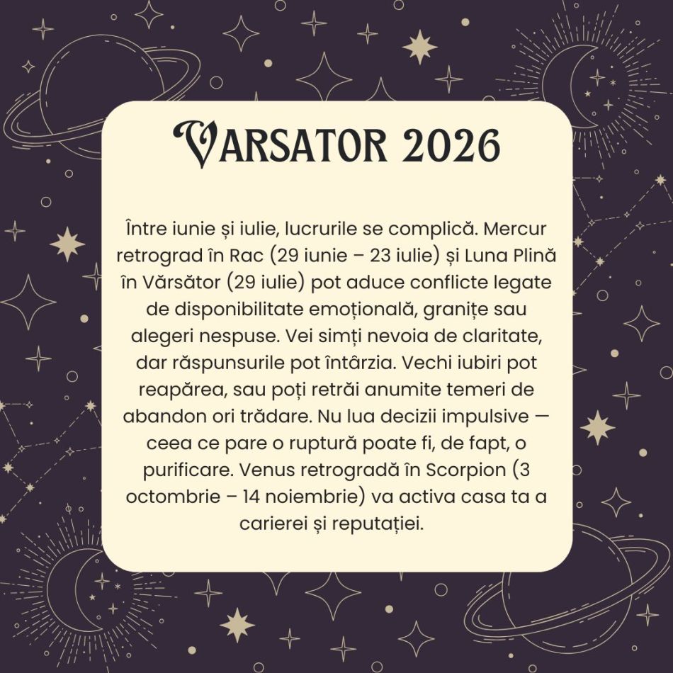 Horoscop Vărsător 2026 – Vei căuta un echilibru între inovație și tradiție, între aventură și stabilitate