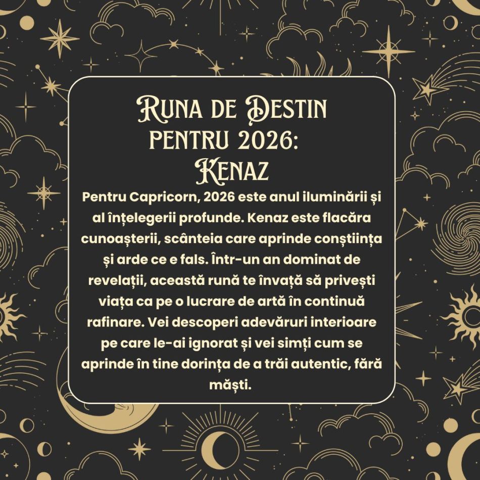 Horoscop Rune 2026 Capricorn: Te reconectezi cu esența ta autentică și împărtășești înțelepciunea cu ceilalți