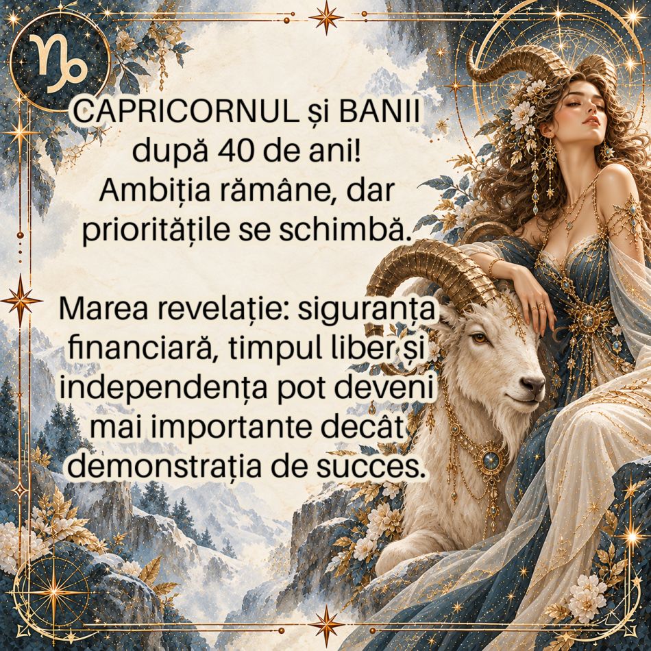 Capricornul și banii după 40 de ani: când siguranța contează mai mult decât demonstrația de succes