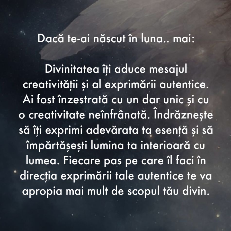 Spune-mi în ce lună te-ai născut pentru a afla mesajul Divinității pentru tine în acest an