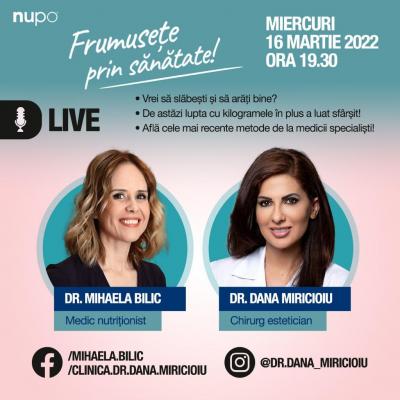 Dr.Dana Miricioiu si Dr.Mihaela Bilic, dezbatere live despre frumusete si scadere in greutate! 