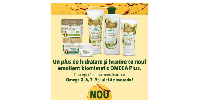 După 2 ani de cercetare, COSMETIC PLANT lansează gama OMEGA Plus, o nouă premieră pe piața de cosmetice din România