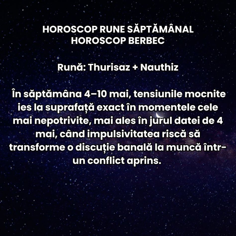 Horoscop Rune săptămâna 4-10 mai 2026: Universul nu ne mai lasă sa ezităm