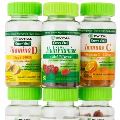 Evital te invita sa te bucuri de viata cu noile vitamine Chewy Vites!