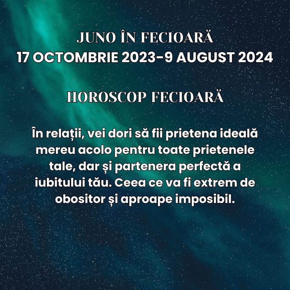 Juno, asteroidul relațiilor, a intrat în Fecioară pe 17 octombrie. Relațiile capătă un aer serios și practic