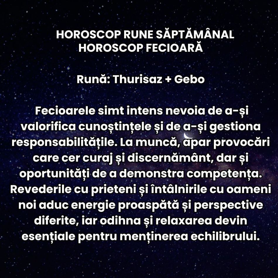 Horoscop Rune săptămâna 13-19 octombrie 2025: Deciziile pe care le luăm cu inima deschisă ne vor decide ritmul spre succes