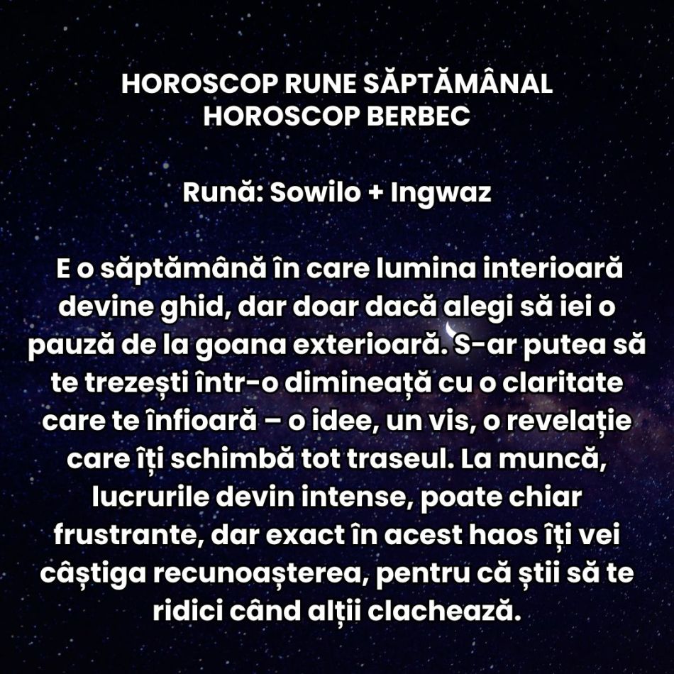 Horoscop Rune săptămâna 1-7 septembrie 2025: Căutăm să punem haosul în ordine și trecem printr-o purificare emoțională profundă