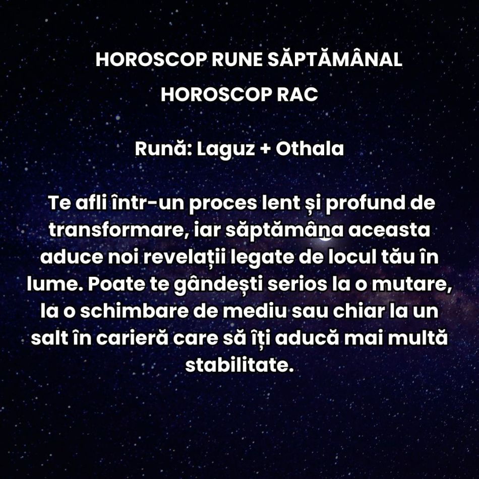 Horoscop Rune săptămâna 5-11 mai 2025: Obstacolele din calea noastră sunt spulberate și simțim în sfârșit că totul este mai ușor