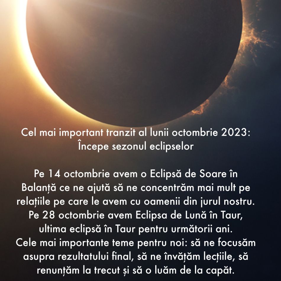 Tranzitele importante în Cosmos în a doua jumătate a anului 2023. Lăsăm să plece tot ce nu mai este al nostru 