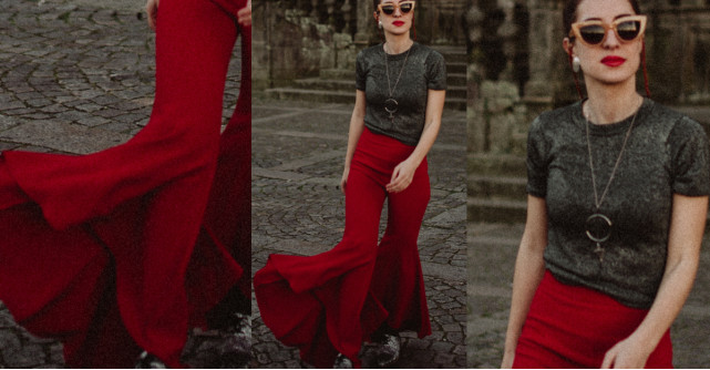 Pe cine avantajează pantalonii ”clopot” cu volane evazate?