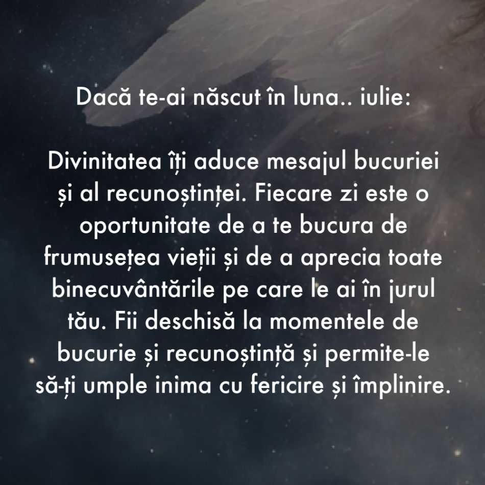 Spune-mi în ce lună te-ai născut pentru a afla mesajul Divinității pentru tine în acest an