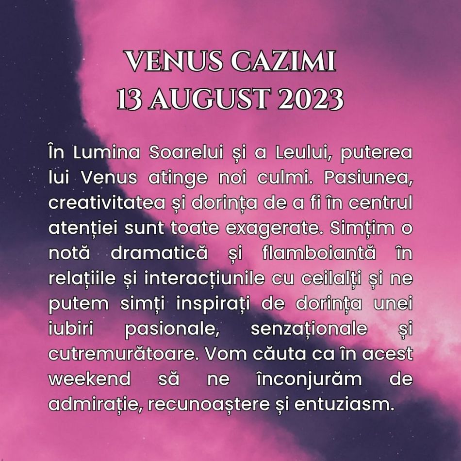 Venus Cazimi: Pe 13 August, Planeta Iubirii se află în inima Soarelui, dezvăluind planurile poveștilor de dragoste predestinate