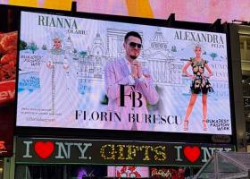 Designerul român care cucerește America! Florin Burescu, pe ecranele gigant din Times Square alături de celebrități internaționa