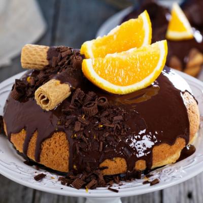 Tort de portocale sculptat cu ciocolata