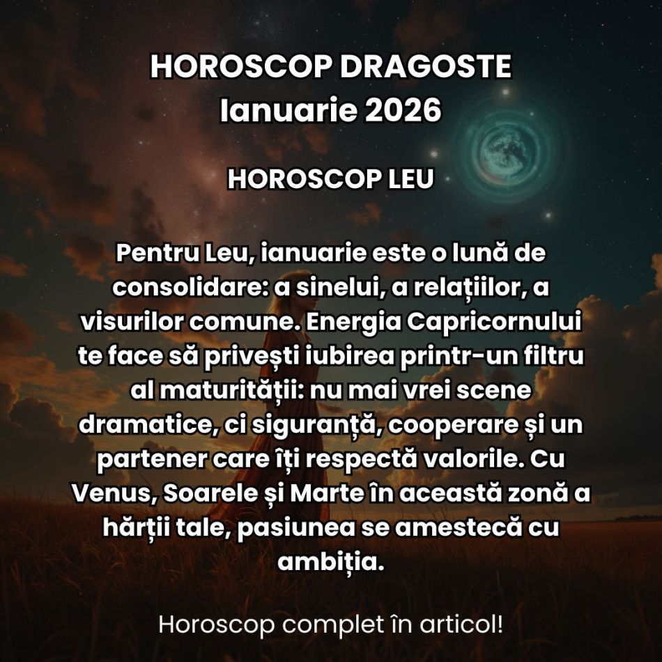 Horoscop Dragoste Ianuarie 2026: Un nou an vine cu o energie ambițioasă, plină de potențial și pregătită de provocări romantice