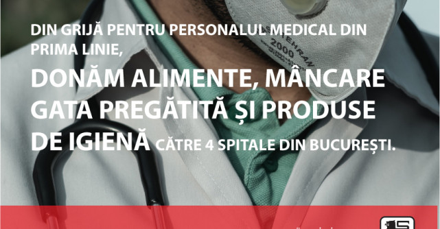 Mega Image asigură alimente și produse de igienă spitalelor din București aflate în prima linie în lupta cu COVID-19