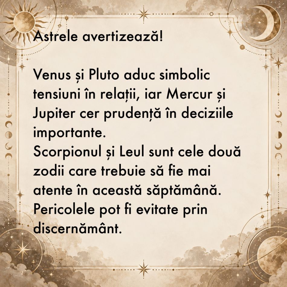 Mare ATENȚIE! Aceste 2 zodii trebuie să se ferească de un pericol URIAȘ în această săptămână!