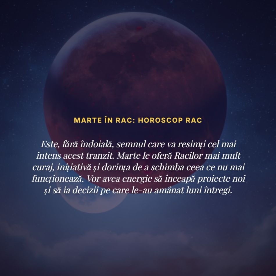 Marte intră în Rac până pe 28 septembrie. Cinci zodii vor simți cel mai puternic acest tranzit