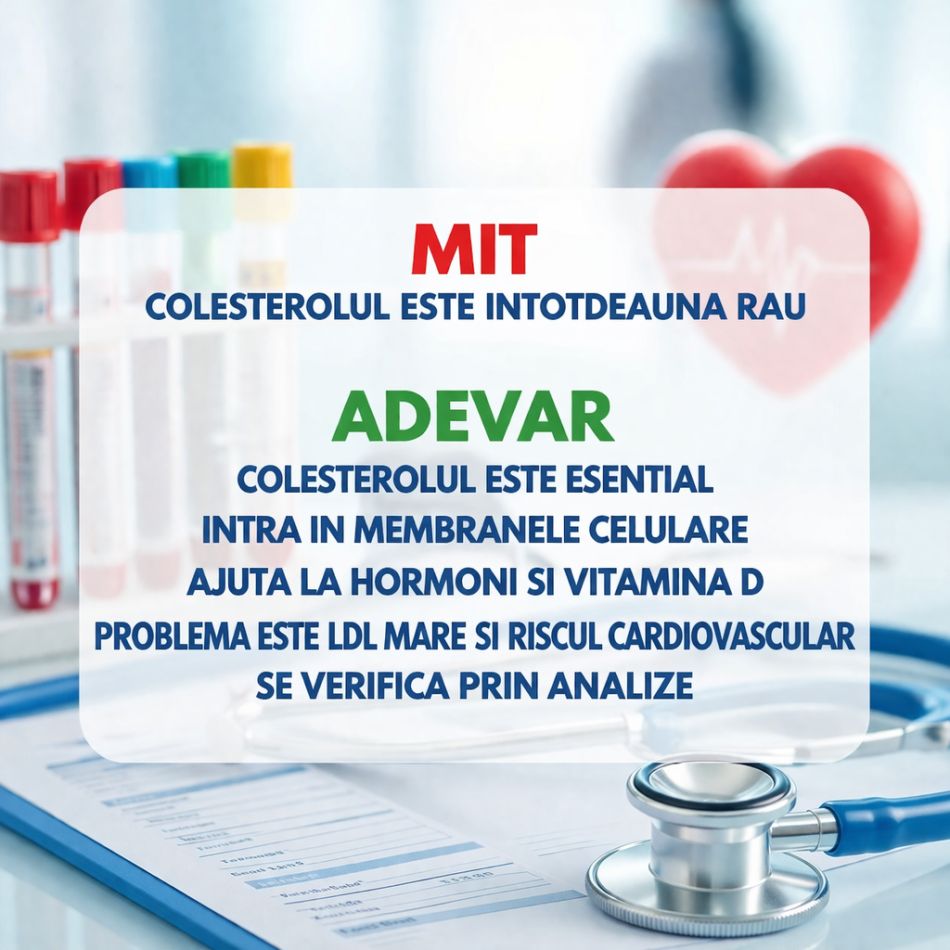 Mituri și adevăruri despre colesterol: zvonuri pe care le crezi și adevăruri pe care trebuie să le știi