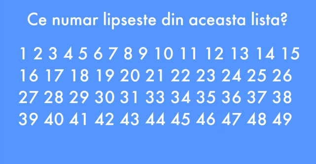Reusiti sa gasiti numarul care lipseste in mai putin de 10 de secunde?