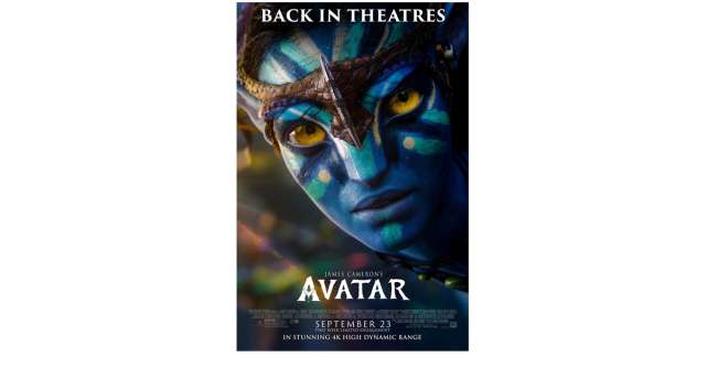 Filmul AVATAR  regizat de James Cameron se reîntoarce în cinematografe în data de 23 septembrie 