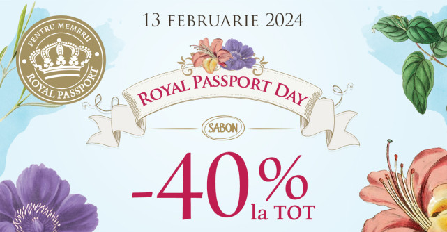 Pe 13 februarie 2024 e Sabon Royal Passport Day! 
