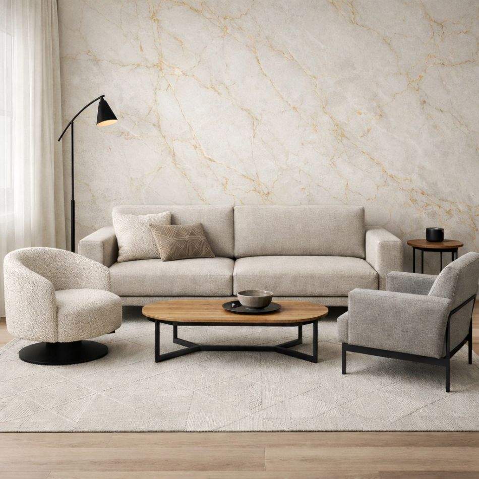 Arhitectul spune că seturile sunt plictisitoare? 5 idei de a combina canapeaua cu fotoliile pentru design luxos și extravagant
