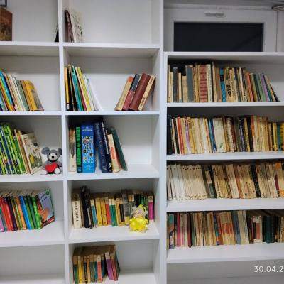 SE POATE ȘI LA NOI! O femeie din București a deschis o bibliotecă în scara blocului. Vecinii  împrumută cărți de la ea