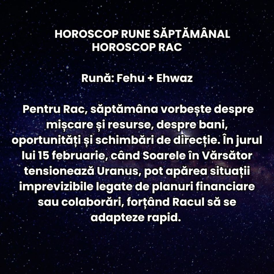 Horoscop Rune săptămâna 9-15 februarie 2026: Ne lăsăm purtați de romantism, dar Saturn în Berbec ne cere responsabilitate