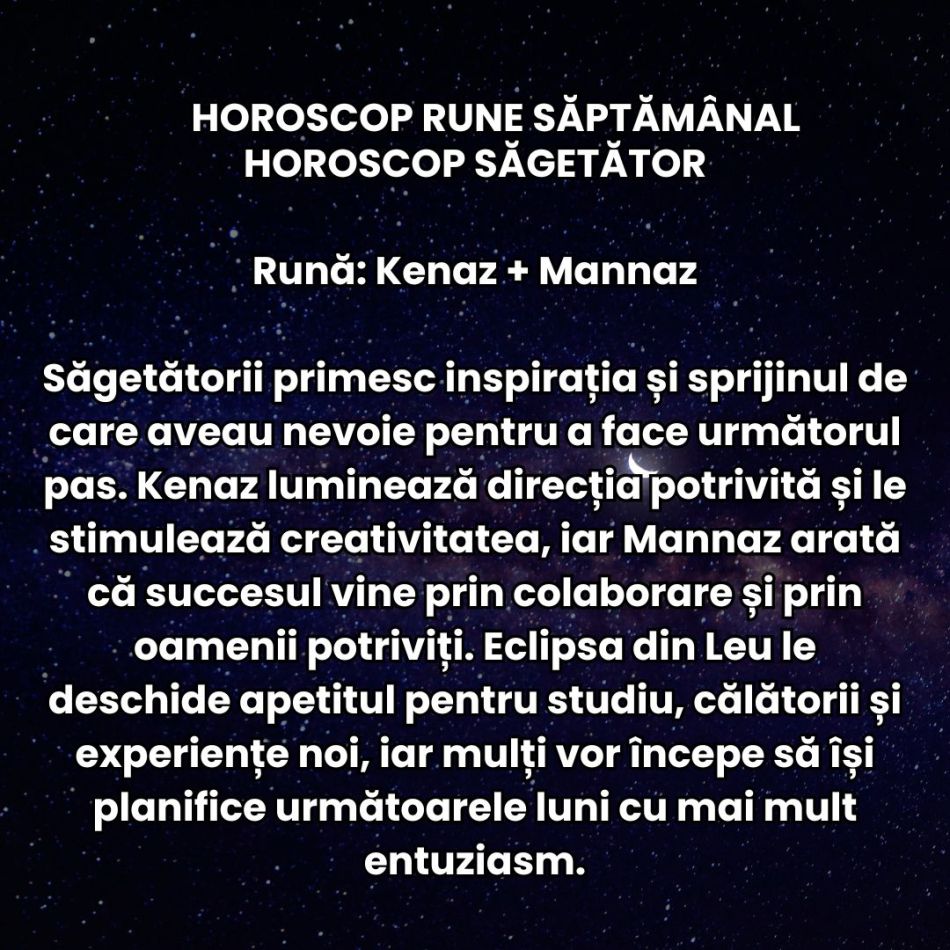 Horoscop Rune săptămâna 10-16 august 2026: Săptămâna Eclipsei aduce momente intense care ne ghidează spre renaștere! 