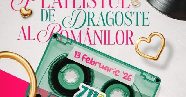 PLAYLISTUL DE DRAGOSTE AL ROMÂNILOR se aude LIVE la Radio ZU, pe 13 februarie