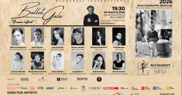 Marius Bodochi dă voce universului lui Brâncuși, la Bucharest International Ballet Gala