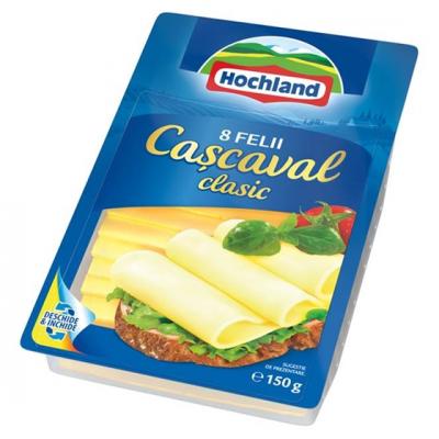 Cascavalul Hochland gata feliat, destept ambalat