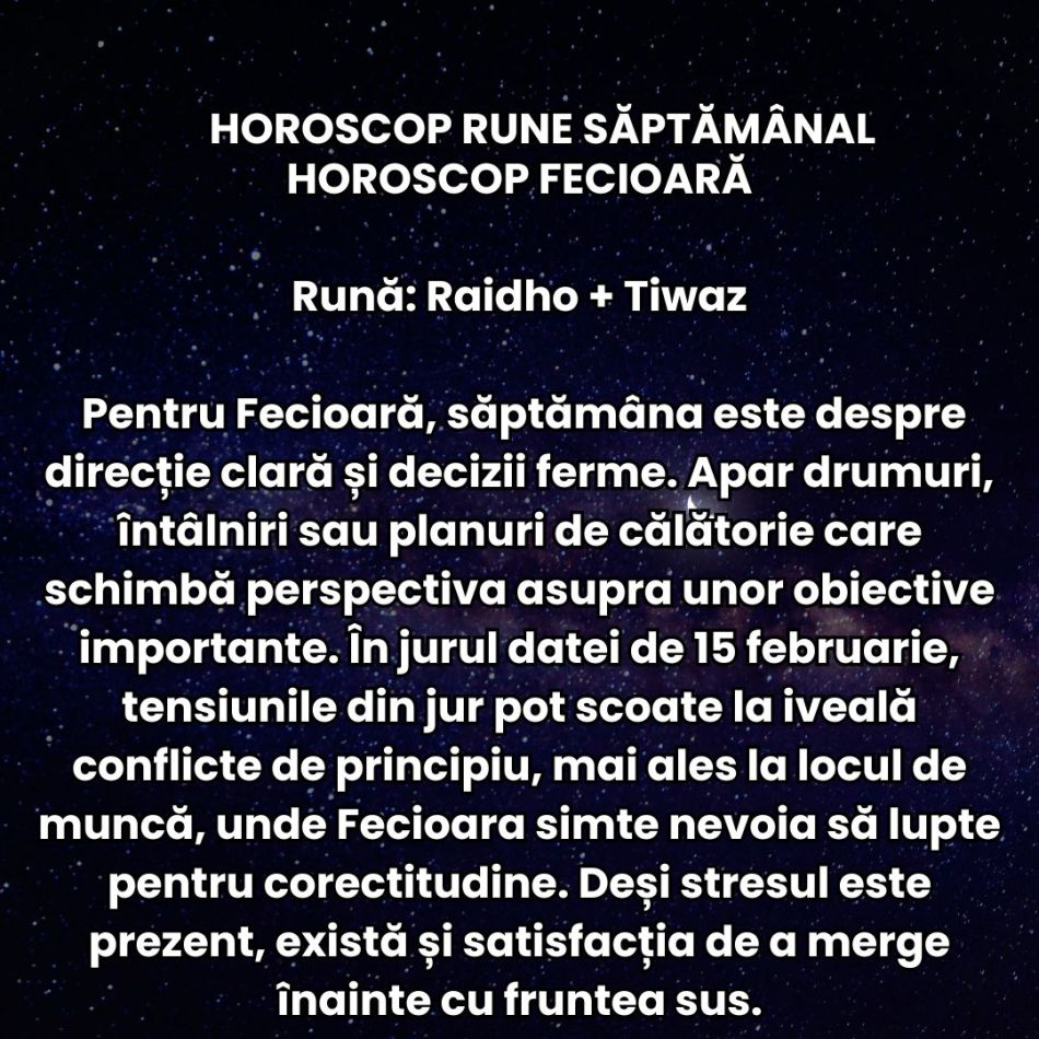 Horoscop Rune săptămâna 9-15 februarie 2026: Ne lăsăm purtați de romantism, dar Saturn în Berbec ne cere responsabilitate