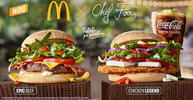 McDonald’s și Chef Foa lansează două noi vedete în meniul de primăvară Mec: burgerii premium Epic Beef și Chicken Legend