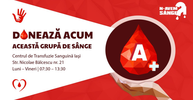 N-avem SÂNGE?!,  o campanie a Asociatiei HEM & Institutului Național de Transfuzie Sanguină (INTS) demarează luni - 6 Martie 