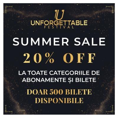 Unforgettable Festival lansează SUMMER SALE: 20% reducere la bilete. Doar 500 disponibile!