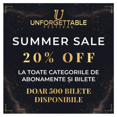 Unforgettable Festival lansează SUMMER SALE: 20% reducere la bilete. Doar 500 disponibile!